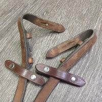 Thick Smooth Rubber Reins *gc, stains, mnr dirty, dry, stiff, older, faded, rubs, residue
