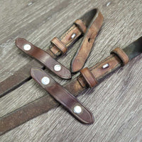 Thick Smooth Rubber Reins *gc, stains, mnr dirty, dry, stiff, older, faded, rubs, residue
