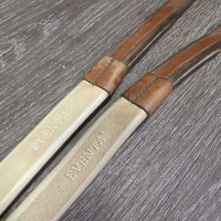 Thick Smooth Rubber Reins *gc, stains, mnr dirty, dry, stiff, older, faded, rubs, residue
