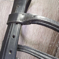 Rsd/Padded Bridle, Drop Noseband, Plain Reins, buckles *vgc/xc, clean, rubs, residue, dry, stiff, twisted

