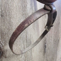 Rsd Bridle, Flash, Braided Reins *gc/fair, chews, clean & dirty, edge rubs & stains, xholes, CRACKS, flash: thin, chewed, dry
