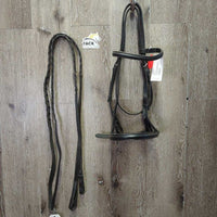 Rsd Bridle, Braided Reins *vgc, clean, rubs, twists, creases, edge scrapes
