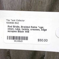 Rsd Bridle, Braided Reins *vgc, clean, rubs, twists, creases, edge scrapes

