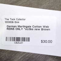 German Martingale Cotton Web REINS ONLY *xc/like new
