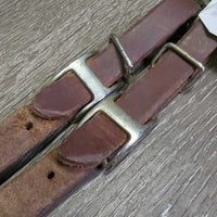 Rolled Leather Roper - Barrel Loop Reins, snap, 2x Conway Buckles *vgc, clean, rubs, stains, scrapes
