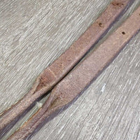 Rolled Leather Roper - Barrel Loop Reins, snap, 2x Conway Buckles *vgc, clean, rubs, stains, scrapes
