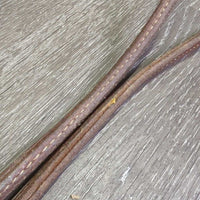 Rolled Leather Roper - Barrel Loop Reins, snap, 2x Conway Buckles *vgc, clean, rubs, stains, scrapes
