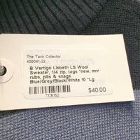 LS Wool Sweater, 1/4 zip, tags *new, mnr rubs, pills & snags
