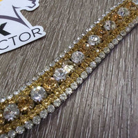 Leather Browband, bling, snaps, bag *xc/like new, missing bling
