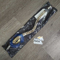 Leather Browband, bling, snaps, bag *xc/like new, missing bling
