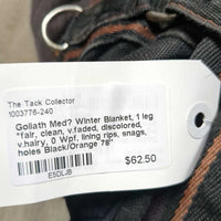 Med? Winter Blanket, 1 leg *fair, clean, v.faded, discolored, v.hairy, 0 Wpf, lining rips, snags, holes
