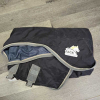 Rain Sheet, high neck, 2 legs *fair, slices, snags, clean, residue, faded, unstitched velcro, seam & darts, older, mnr wpf
