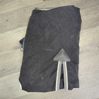 Rain Sheet, high neck, 2 legs *fair, slices, snags, clean, residue, faded, unstitched velcro, seam & darts, older, mnr wpf
