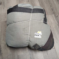 Hvy Winter Blanket, detach Neck, 2 legs *fair, broken buckle, stains, rubs, snags, faded, pilly, threads, lining tears, 0 Wpf, frayed, cracked
