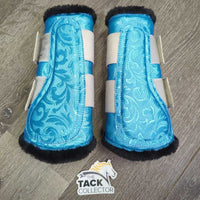 Closed Boots, velcro, Fleece Lined *like new, clean, mnr hair & stains
