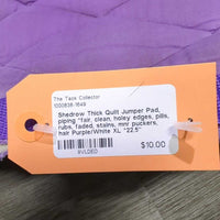 Thick Quilt Jumper Pad, piping *fair, clean, holey edges, pills, rubs, faded, stains, mnr puckers, hair
