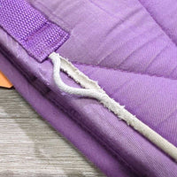 Thick Quilt Jumper Pad, piping *gc/fair, clean, pills, rubs, faded, stains, mnr puckers, hair, holey edges

