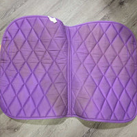 Thick Quilt Jumper Pad, piping *gc/fair, clean, pills, rubs, faded, stains, mnr puckers, hair, holey edges
