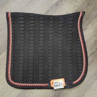 Quilt Dressage Pad, 2x piping *gc, clean, rubs, mnr threads, hair, pills, faded, 0 tabs, unstitched, rubs
