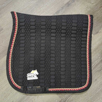 Quilt Dressage Pad, 2x piping *gc, clean, rubs, mnr threads, hair, pills, faded, 0 tabs, unstitched, rubs
