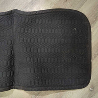 Quilt Dressage Pad, 2x piping *gc, clean, rubs, mnr threads, hair, pills, faded, 0 tabs, unstitched, rubs
