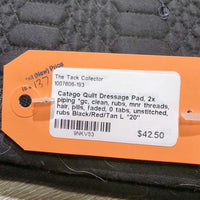 Quilt Dressage Pad, 2x piping *gc, clean, rubs, mnr threads, hair, pills, faded, 0 tabs, unstitched, rubs
