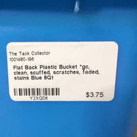 Flat Back Plastic Bucket *gc, clean, scuffed, scratches, faded, stains
