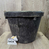 Round Rubber Bucket *gc, older clean, residue, scuffs, marker, mnr dirt, rust
