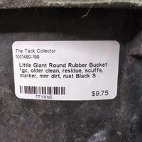 Round Rubber Bucket *gc, older clean, residue, scuffs, marker, mnr dirt, rust
