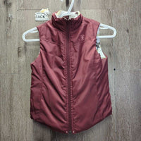 JUNIORS Reversible Quilt Vest, Zipper, English Riders *like new, clean, cut tag
