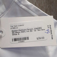 JUNIORS SS Show Shirt, 1/4 Zip Up *like new
