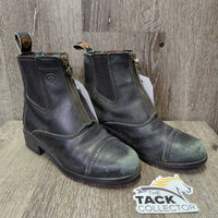 JUNIORS Paddock Boots, zips *gc/fair, clean, v.faded, v.rubbed, scuffs, scrapes, mnr residue?stains, older
