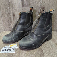 JUNIORS Paddock Boots, zips *gc/fair, clean, v.faded, v.rubbed, scuffs, scrapes, mnr residue?stains, older
