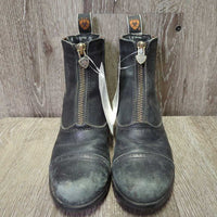 JUNIORS Paddock Boots, zips *gc/fair, clean, v.faded, v.rubbed, scuffs, scrapes, mnr residue?stains, older
