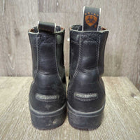 JUNIORS Paddock Boots, zips *gc/fair, clean, v.faded, v.rubbed, scuffs, scrapes, mnr residue?stains, older
