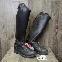 JUNIORS "Kent" Synthetic Field Boots, zips *gc, mnr dirt & residue, rubs, scuffs, scratches, UNSTITCHED Zipper
