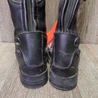JUNIORS "Kent" Synthetic Field Boots, zips *gc, mnr dirt & residue, rubs, scuffs, scratches, UNSTITCHED Zipper
