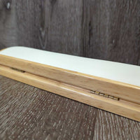 SILVER Eggbutt Bit Bracelet, Wood & Cardboard box *vgc, mnr tarnish, rubs & scuffs
