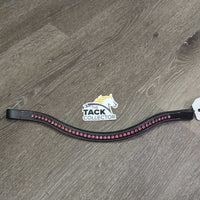 Curved Bling Leather Browband *new, mnr hair, residue & stains
