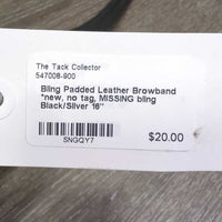 Bling Padded Leather Browband *new, no tag, MISSING bling
