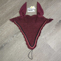 Tie Down Ear Bonnet Fly Veil, 2x Piping *vgc/xc, curled end, faded/discolored inside
