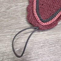Tie Down Ear Bonnet Fly Veil, 2x Piping *vgc/xc, curled end, faded/discolored inside
