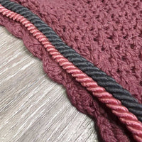 Tie Down Ear Bonnet Fly Veil, 2x Piping *vgc/xc, curled end, faded/discolored inside
