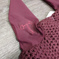 Tie Down Ear Bonnet Fly Veil, 2x Piping *vgc/xc, curled end, faded/discolored inside
