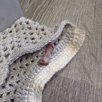 Crochet Bonnet, Bling, Piping *vgc, mnr stains, hair *

