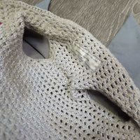 Crochet Bonnet, Bling, Piping *vgc, mnr stains, hair *
