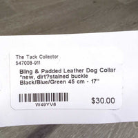 Bling & Padded Leather Dog Collar *new, dirt?stained buckle
