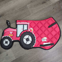 Tractor Satin Quilt Jumper Pad *xc/like new, v. mnr hair, unstitched, snags, stains
