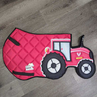 Tractor Satin Quilt Jumper Pad *xc/like new, v. mnr hair, unstitched, snags, stains

