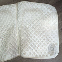 Quilt Dressage Pad, piping, "Schleese" *gc, dirt, mnr stains, hair, pills, rubs, thrads, puckers
